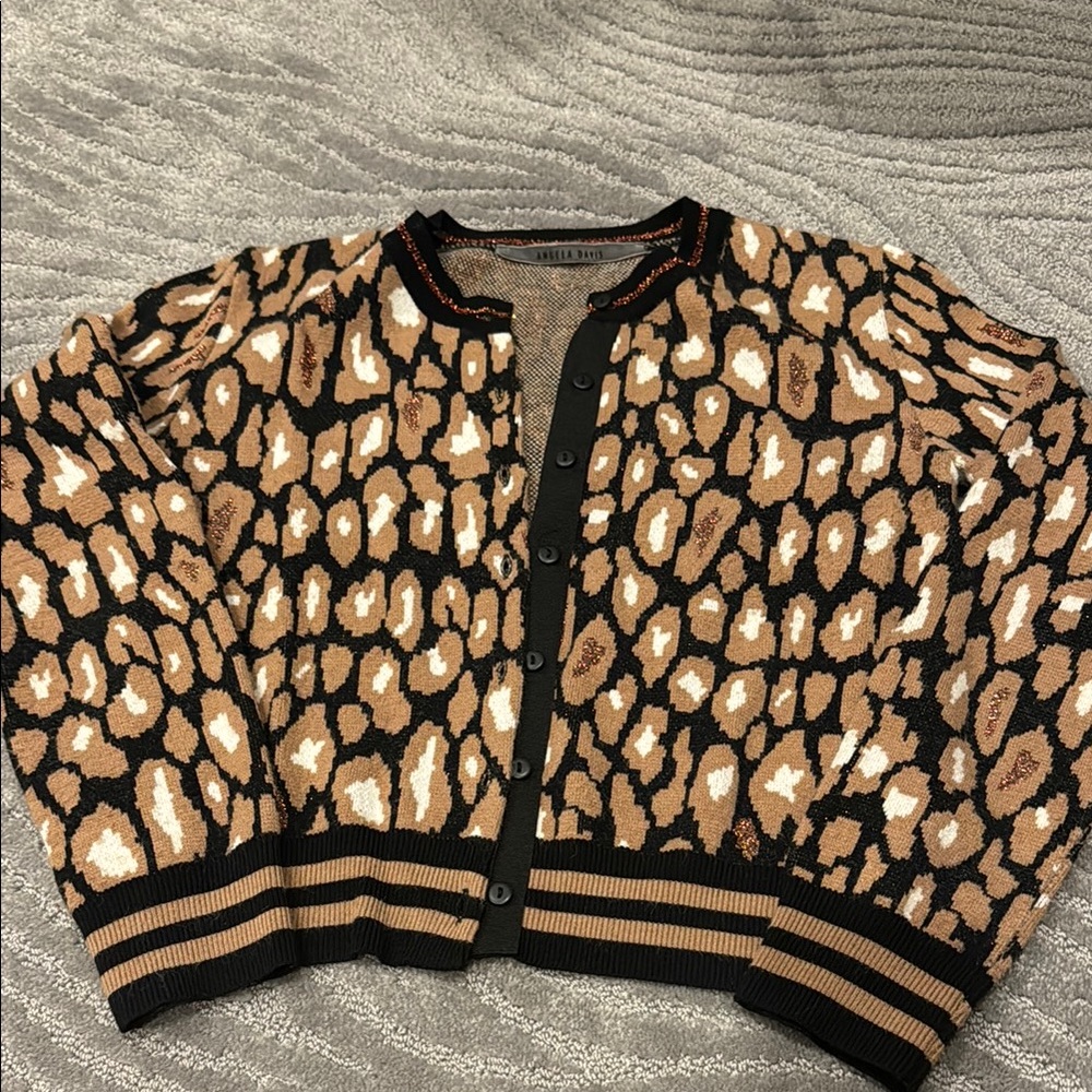 Animal Print Cardigan Sweater
